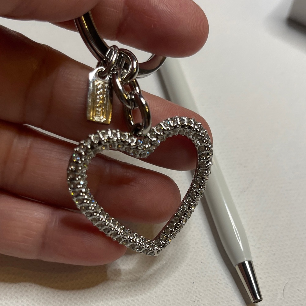 Coach Silver Heart Keychain and White Coach Pen Set - Picture 6 of 8